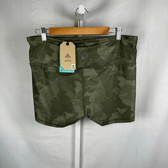 Prana Pants - prAna Layna Shorts NEW Green Camo Athletic Bike Hiking Shorts Ladies Siz…